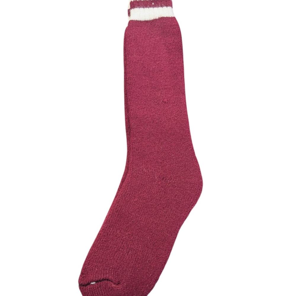 Vintage‎ Thick Striped Pair of Socks Maroon